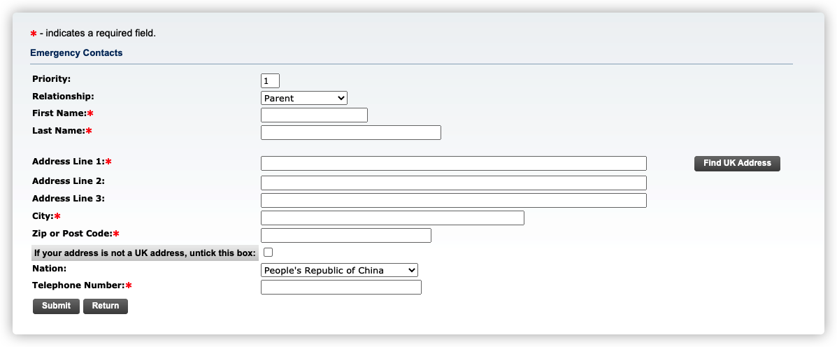 Emergency Contact Details - Details